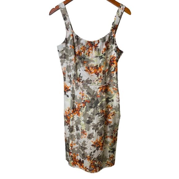Banana Republic Fall Floral Cotton/Silk Blend Sleeveless Dress Womens Size 6 NWT - Picture 4 of 11